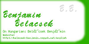 benjamin belacsek business card